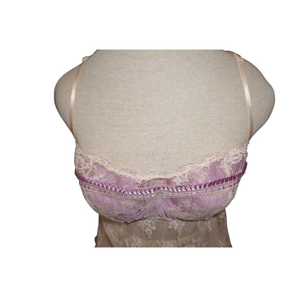 Delicates Lace Babydoll Chemise White Purple Coquette Fairycore Lingerie L - Picture 7 of 15